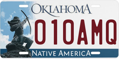 OK license plate 010AMQ