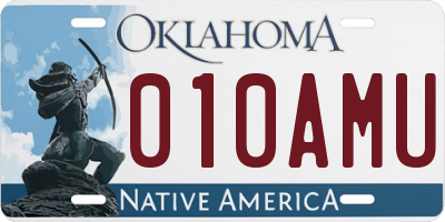 OK license plate 010AMU
