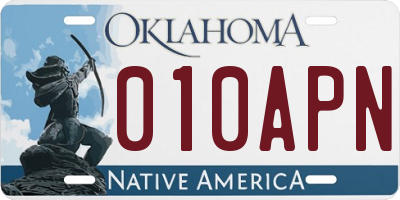 OK license plate 010APN