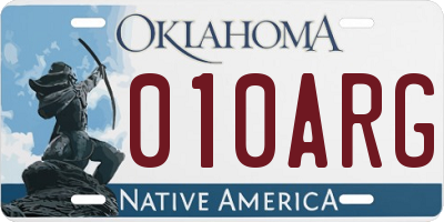 OK license plate 010ARG