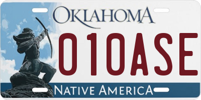 OK license plate 010ASE