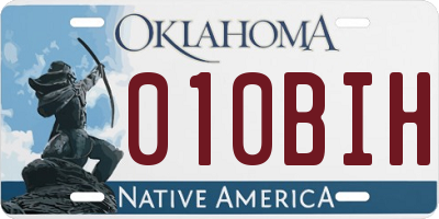 OK license plate 010BIH