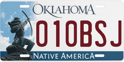 OK license plate 010BSJ