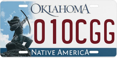 OK license plate 010CGG