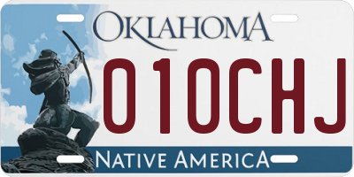 OK license plate 010CHJ