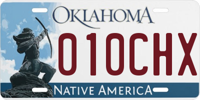 OK license plate 010CHX