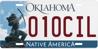 OK license plate 010CIL