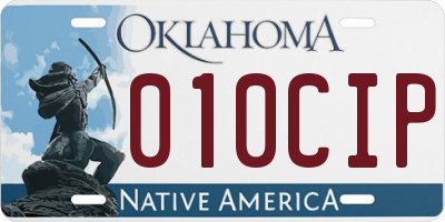 OK license plate 010CIP