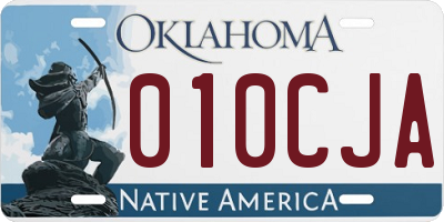 OK license plate 010CJA
