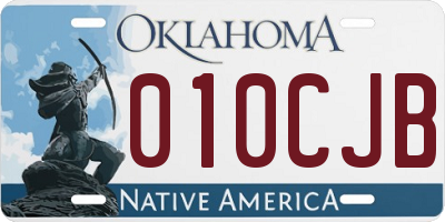 OK license plate 010CJB
