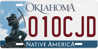 OK license plate 010CJD