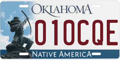 OK license plate 010CQE