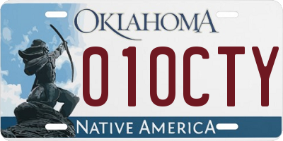OK license plate 010CTY