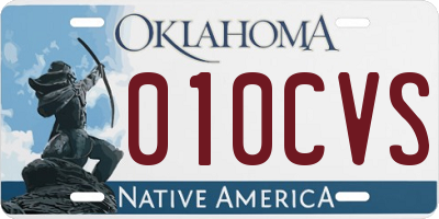 OK license plate 010CVS
