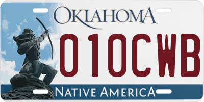 OK license plate 010CWB