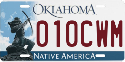 OK license plate 010CWM