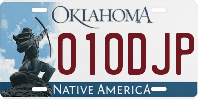 OK license plate 010DJP