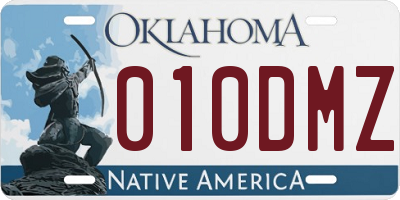 OK license plate 010DMZ