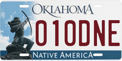 OK license plate 010DNE