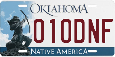 OK license plate 010DNF