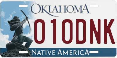 OK license plate 010DNK