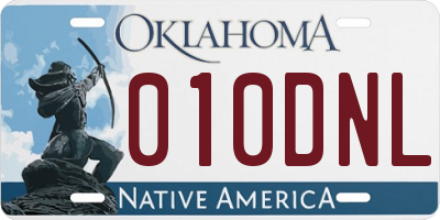 OK license plate 010DNL
