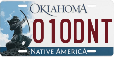 OK license plate 010DNT