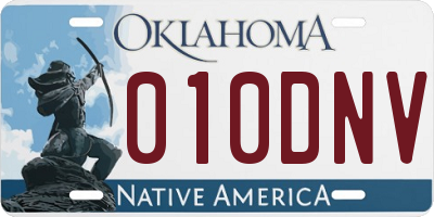 OK license plate 010DNV