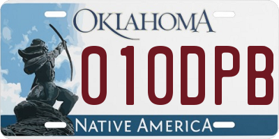 OK license plate 010DPB