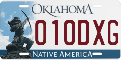 OK license plate 010DXG