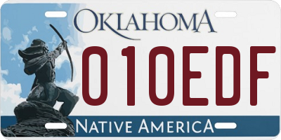 OK license plate 010EDF