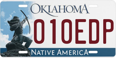 OK license plate 010EDP