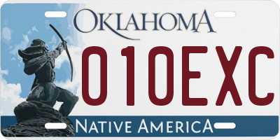 OK license plate 010EXC