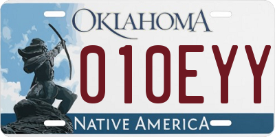 OK license plate 010EYY