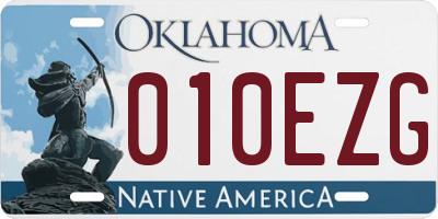 OK license plate 010EZG