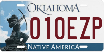 OK license plate 010EZP