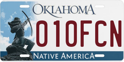OK license plate 010FCN