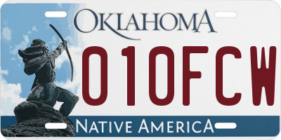 OK license plate 010FCW