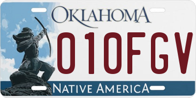 OK license plate 010FGV