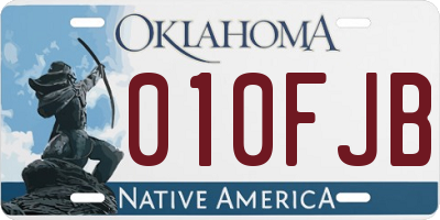 OK license plate 010FJB