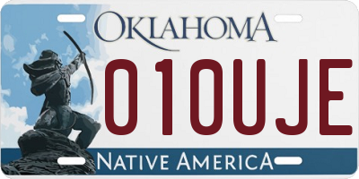 OK license plate 010UJE