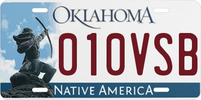 OK license plate 010VSB