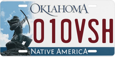 OK license plate 010VSH