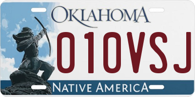 OK license plate 010VSJ