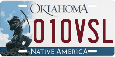 OK license plate 010VSL