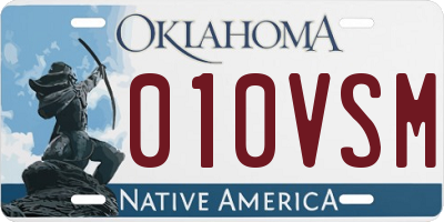 OK license plate 010VSM