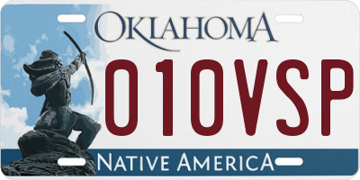 OK license plate 010VSP