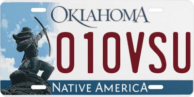 OK license plate 010VSU