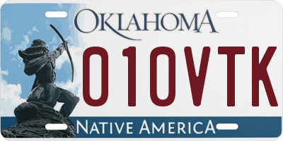 OK license plate 010VTK