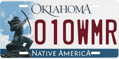 OK license plate 010WMR